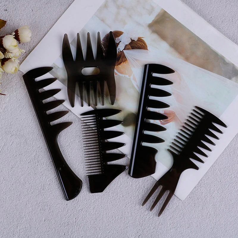 Black Wide Tooth Professional Hair Cutting Dyeing Comb Hairbrush Hair Brush Comb Home Use Salon Hairdressing Combs