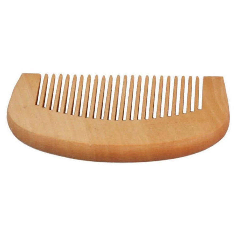 Trendy Hair Engraved Natural Peach Wood Wooden Comb Anti-Static Beard Comb Tool